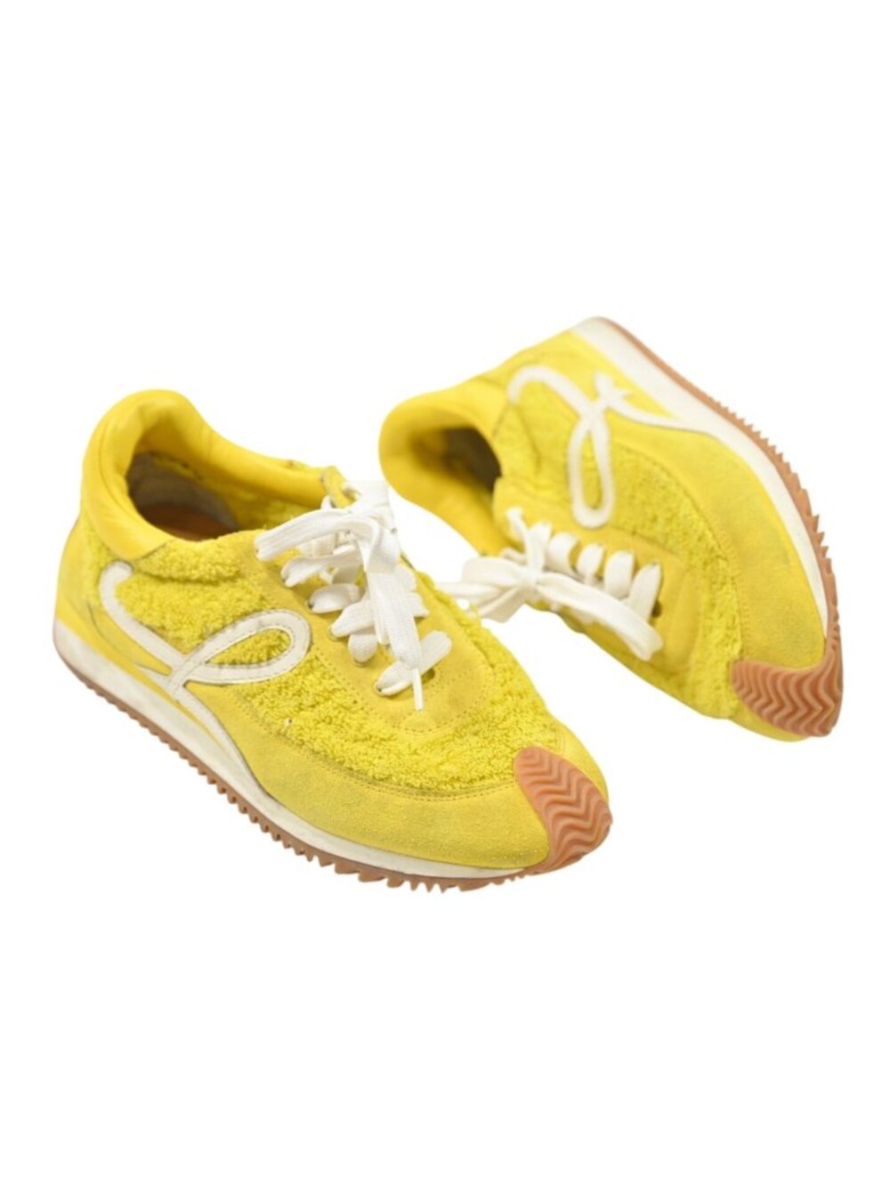 Loewe x Paula's Ibiza Flow Runner in Terry Yellow Cloth and Suede